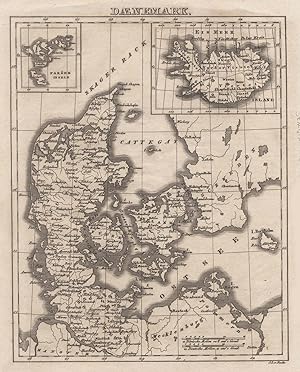 Kupferstich- Karte, v. J.L. v. Baehr, "Daenemark".