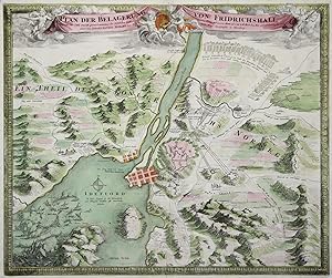 Plan der Umgebung mit Belagerungstruppen, "Plan der Belagerung von Friedrichshall .1718".