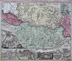 Kupferstich- Karte, bei J.B. Homan, "Neu-geographisch vorgestelltes ungarisches Kriegs-Theatrum i...