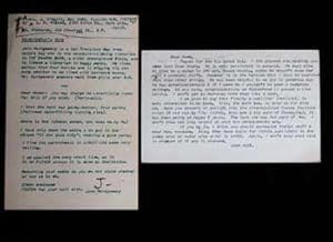 Two postcards from John Montgomery to Norman Moser.