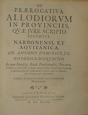 De Praerogativa Allodiorum In Provinciis, Quae Iure Scripto Reguntur.