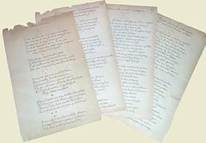 Très belle poésie manuscritre signée Charles Vincent composée à l'occasion du mariage de Marie Do...