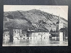 LUZECH (LOT)-LE QUAI DE L'EGLISE-SOUVENIR DE LA CRUE DU LOT DU 25 MARS 1912-CARTE POSTALE