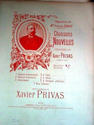 Partition musicale - N°4 - PITIE - Poème et musique de Xavier PRIVAS, Répertoire de Mademoiselle ...