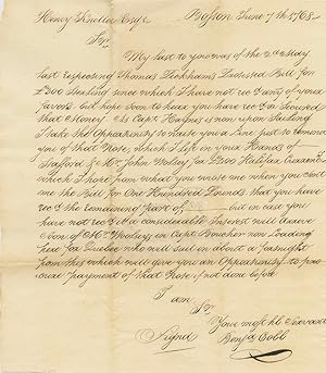 Duplicate (reminder) letter for payment of £300 from Benjamin Cobb