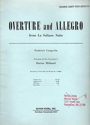 Overture and Allegro - from "La Sultane" Suite [FULL SCORE & SET of PARTS]