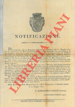 Invito a tutti i debitori dell'Amministrazione del cessato Demanio di Toscana di effettuare i pag...