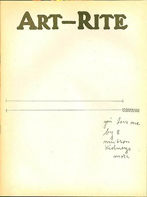 Art Rite: Issue 10 (Periodical with an original front cover by Joseph Beuys)