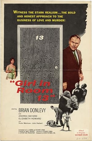 Girl in Room 13 [Thirteen] (Original Film Pressbook)