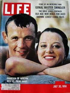 Life Magazine July 20, 1959 -- Cover: Johansson on Vacation with His Friend Birgit