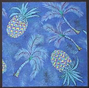 Blue Pineapples and Palm Fronds.