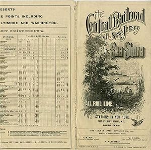 Central Railroad of New Jersey to the Sea Shore, time table