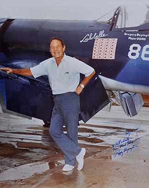 Large Photograph signed by Gregory Pappy Boyington (1912-1988).