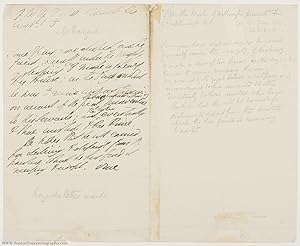 Draft Autograph Letter in the third person to [Mr Hazard, in pencil in another hand], (Arthur Wel...