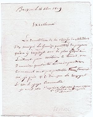 Autograph Letter Signed to the "Commander in Chief of the Troops in Tyrol", (Filippo, 1762 or 176...