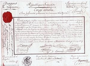 Discharge Certificate Signed by all three, (Jean, 1755-1803, French General of Division), MILET (...