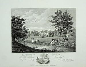 An Original Antique Engraving Illustrating Eastington House in Gloucestershire. Published in 1825