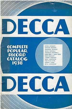 DECCA - Complete Popular Record Catalog 1938