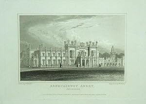 An Original Antique Print Illustrating Abercairney Abbey in Perthshire, The Seat of James Moray, ...