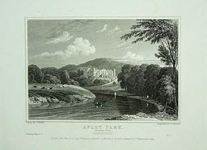 Original Antique Engraving Illustrating Apley Park in Shropshire, The Seat of Thomas Whitmore, Es...