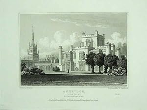 Original Antique Engraving Illustrating Ashridge (South Front) in Buckinghamshire, The Seat of Th...