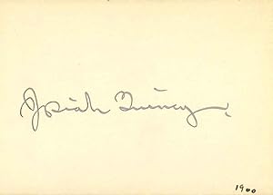 Small card signed by Josiah Quincy.
