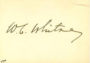 Small card signed by William C. Whitney.