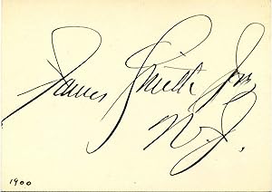 Small card signed by James Smith, Jr.