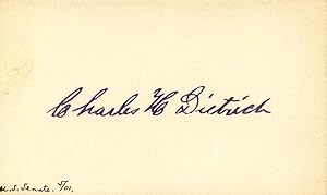 Small card signed by Charles H. Dietrich.