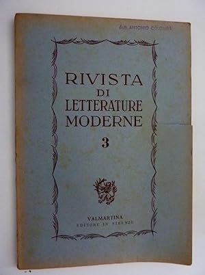 "RIVISTA DI LETTERATURE MODERNE Anno II n.° 1 Nuova Serie Gennaio 1951"