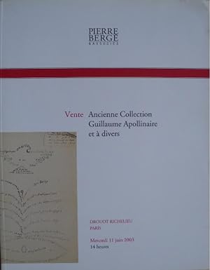 Vente Ancienne collection Guillaume Apollinaire et à divers.