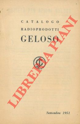 Catalogo radioprodotti. 1951.