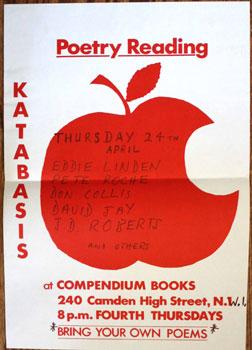 Katabasis Poetry Reading at Compendium Books. Thursday 24th April. Eddie Linden, Pete Roche, Don ...