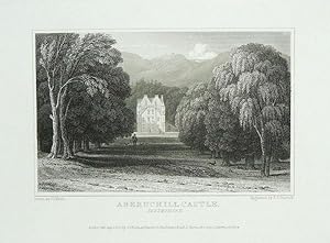 Original Antique Engraving Illustrating Aberuchill Castle in Perthshire, The Seat Mrs. Drummond o...