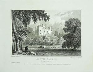 Original Antique Engraving Illustrating Airth Castle in Sterlingshire, The Seat of Thomas Graham ...