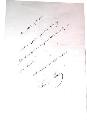 Mot autographe signé de Francisque Sarcey le destinataire n'est pas cité mais il s'agit d'Alice D...