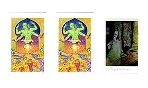 Tony Sansivero, three Art business cards, one signed / ephemera