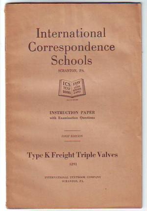 Type K Freight Triple Valves, Instruction Paper with Examination Questions