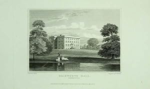 Original Antique Engraving Illustrating Brixworth Hall in Northamptonshire, The Seat of William W...