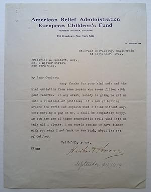 Typed Letter Signed on scarce letterhead