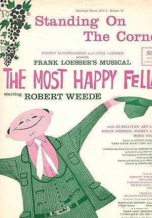 Standing on the Corner - Piano Sheet Music Excerpt from Act 1 Scene II of the Most Happy Fella