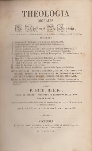 THEOLOGIA MORALIS S.ALPHONSI DE LIGORIO Tome 8