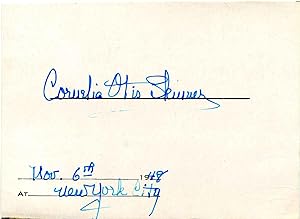 Card Signed by Cornelia Otis Skinner.