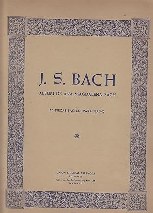 ALBUM DE ANA MAGDALENA BACH 20 piezas fáciles para piano