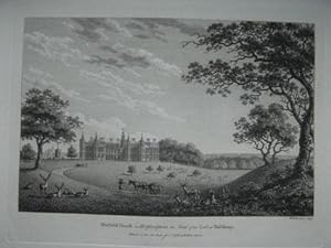 Original Antique Engraving Illustrating Hatfield House in Hertfordshire. By W. Watt and Published...