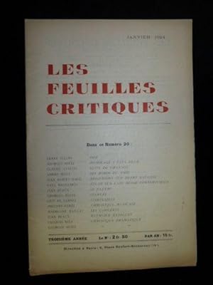 Les Feuilles critiques N°20 de la troisième année