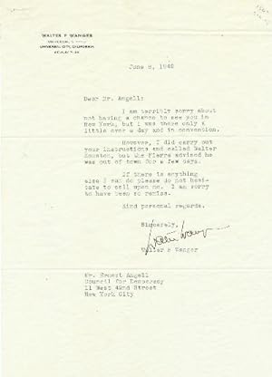 Typed Letter Signed, 4to, on business stationery of Universal Studios, Universal City, California...