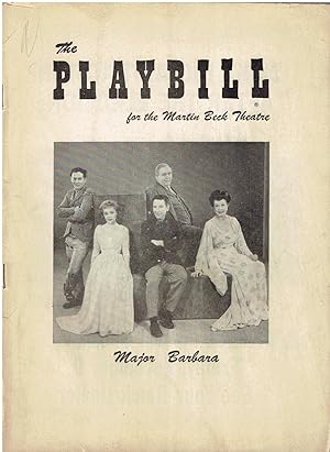 Playbill: "Major Barbara" - Martin Beck Theatre (New York)