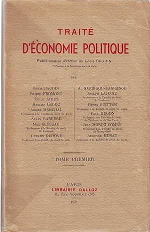 Traité d'économie politique - tome 1 & 2 -