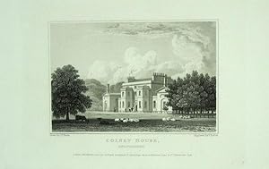 Original Antique Engraving Illustrating Colney House in Hertfordshire, The Seat of Patrick Haddow...